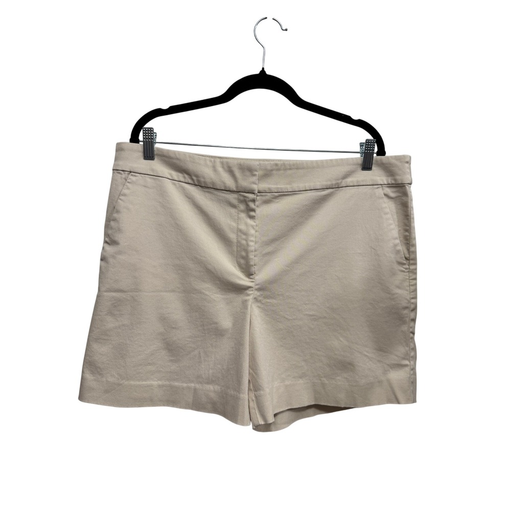 LOFT The Riviera Short Cream Beige Cotton Stretch Chino Shorts Womens 14